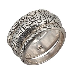 Retired Brighton Sterling Silver Etched Eternity Band Stacking Rings | Size 8